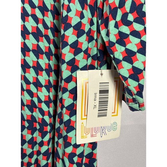 Lularoe Irma Tunic Top XL Multicolor Geometric Print High Low Hem New - Picture 3 of 5